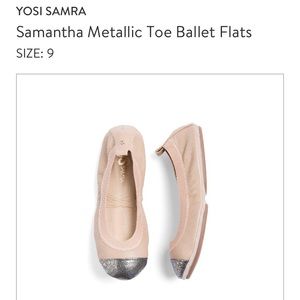 Yosi Samra Samantha Metallic Toe Ballet Flat